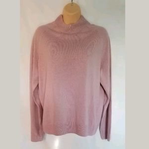 NWT Women's Pierri Cardin Pink Cozy Long Sleeve w Back Zipper Size Large